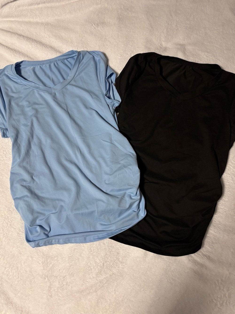Light Blue & Black V-Neck Maternity  Tee Duo